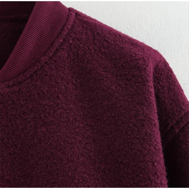 Zipper Long Sleeve O-neck Coat for Spring New Loose Female Jacket Outwear Top High Street