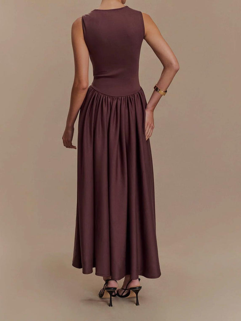 Sharon Midi Dress - Cacao Brown