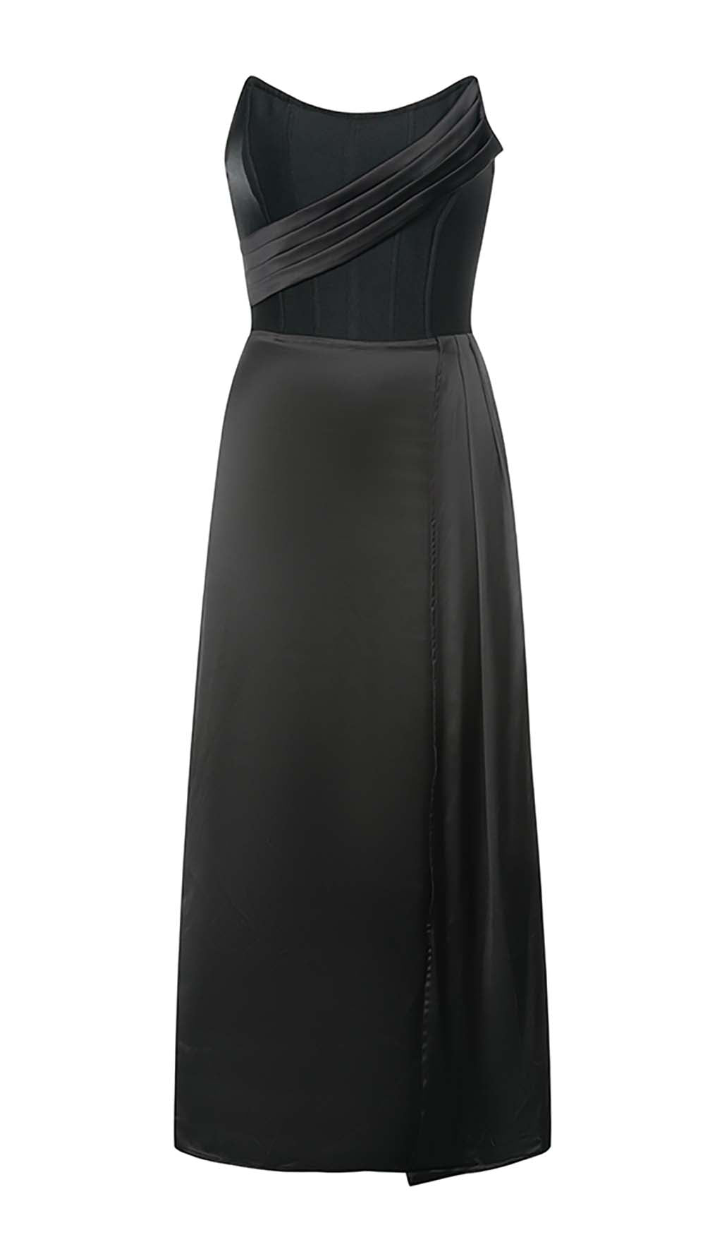 Sleeveless Bandage Midi Dress in Black