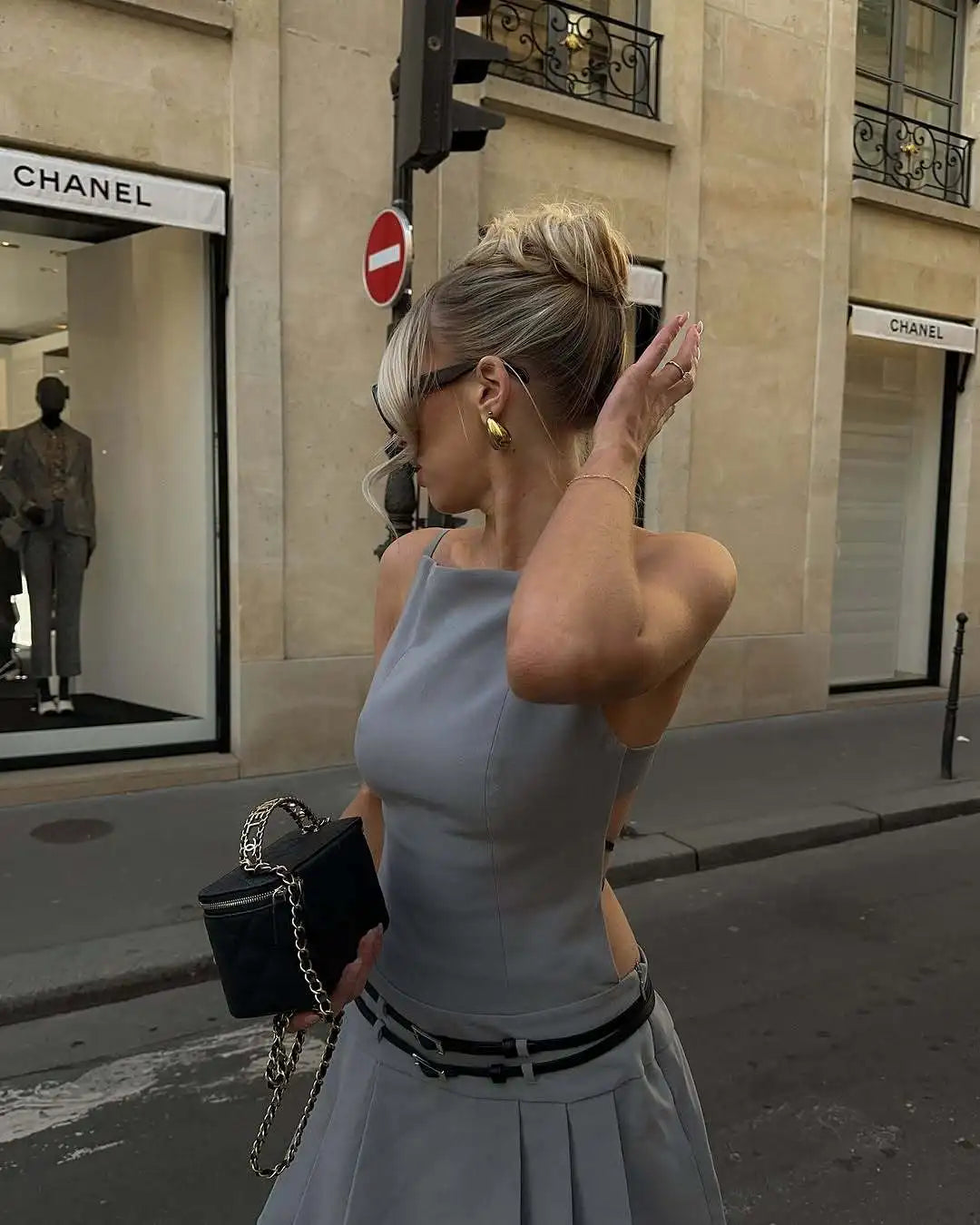 High Street Backless Bandage Pleated Dress Slit Sleeveless Bodycon Mini Dress New Summer Party Dress