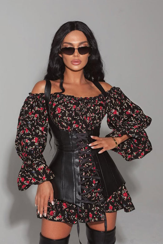 Emma Printed Corset Mini Dress