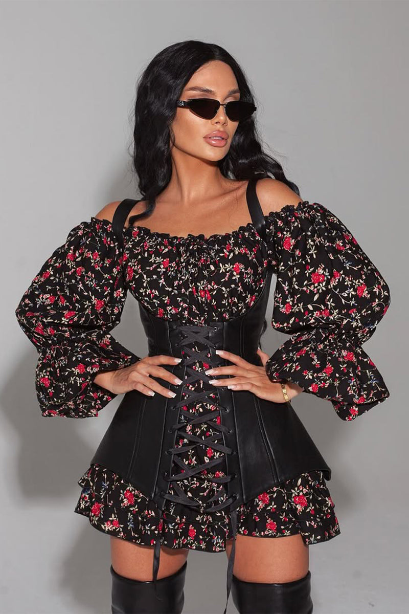 Emma Printed Corset Mini Dress