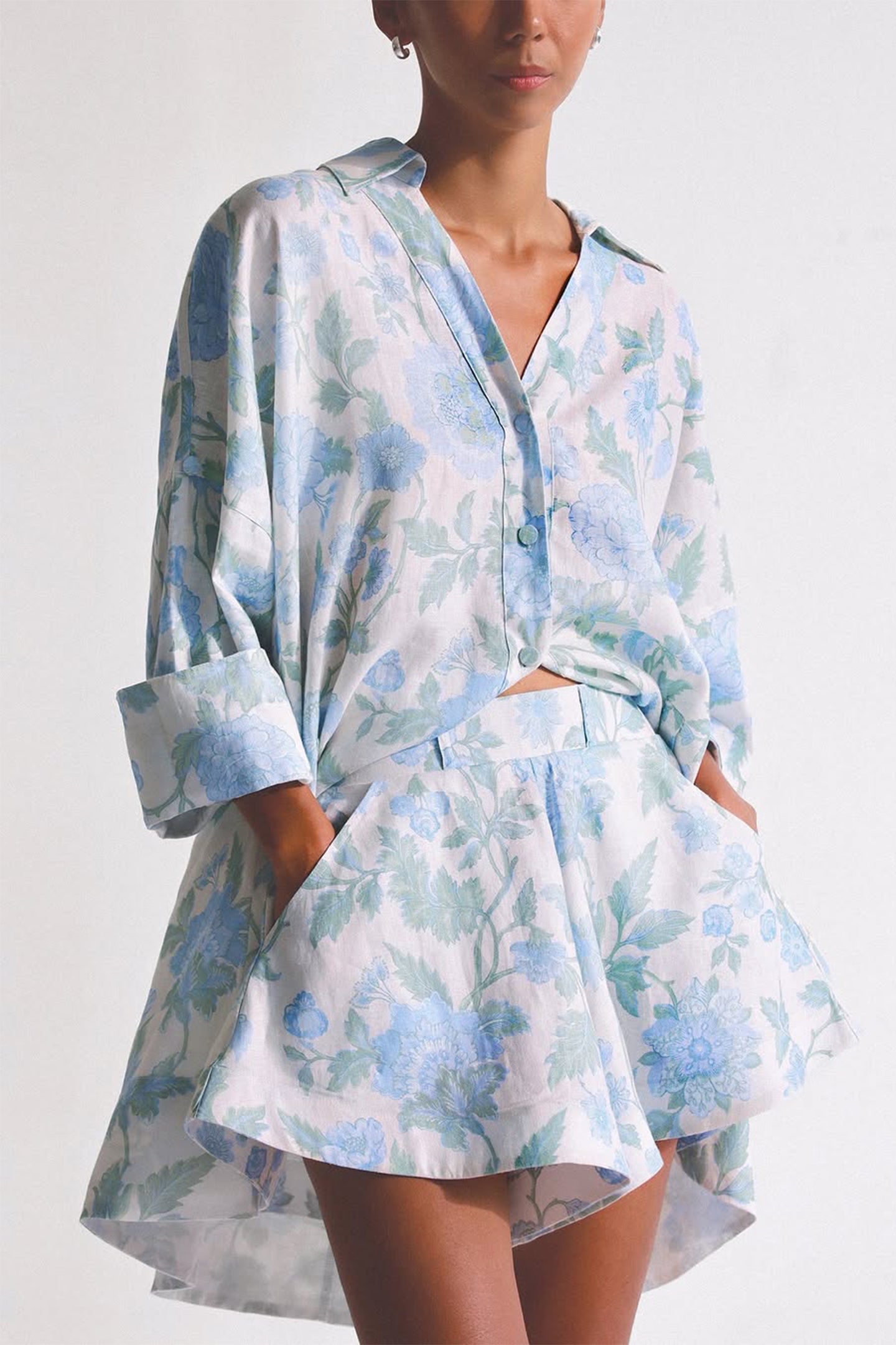 Sally Printed Shirt & Shorts Set