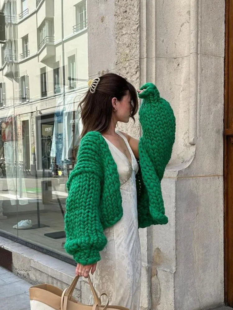 Knitted Twist Cardigans Long Sleeve Loose O-neck Sweaters Female Autumn All-match Coats Tops