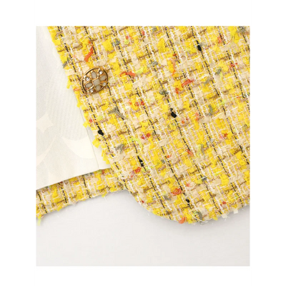 Yellow Woven Tweed Coat - Small Fragrance Jacket