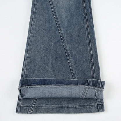 Y2k Low Waisted Washed Flare Jeans Korean Blue Slim Fit Denim Pants Lady Boot Cut Trousers