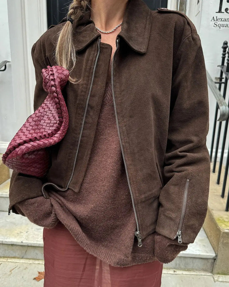 Lapel Collar Long Sleeve Zipper Coats Slim Short Jackets New Autumn Causal Warm Office Outwear
