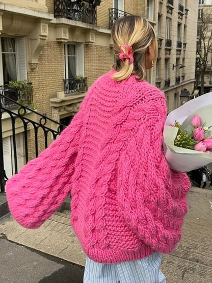 Loose Knitted Sweater High Neck Wide Long Sleeve Female Knitwear Tops Autumn Winter Oversized Lady Pullover
