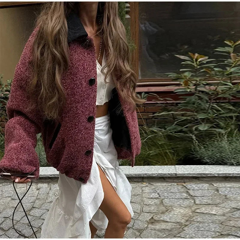 Sweet Panelled Coat Turndown Collar Long Sleeve Single Breasted Female Coats Spring New Lady Jackets