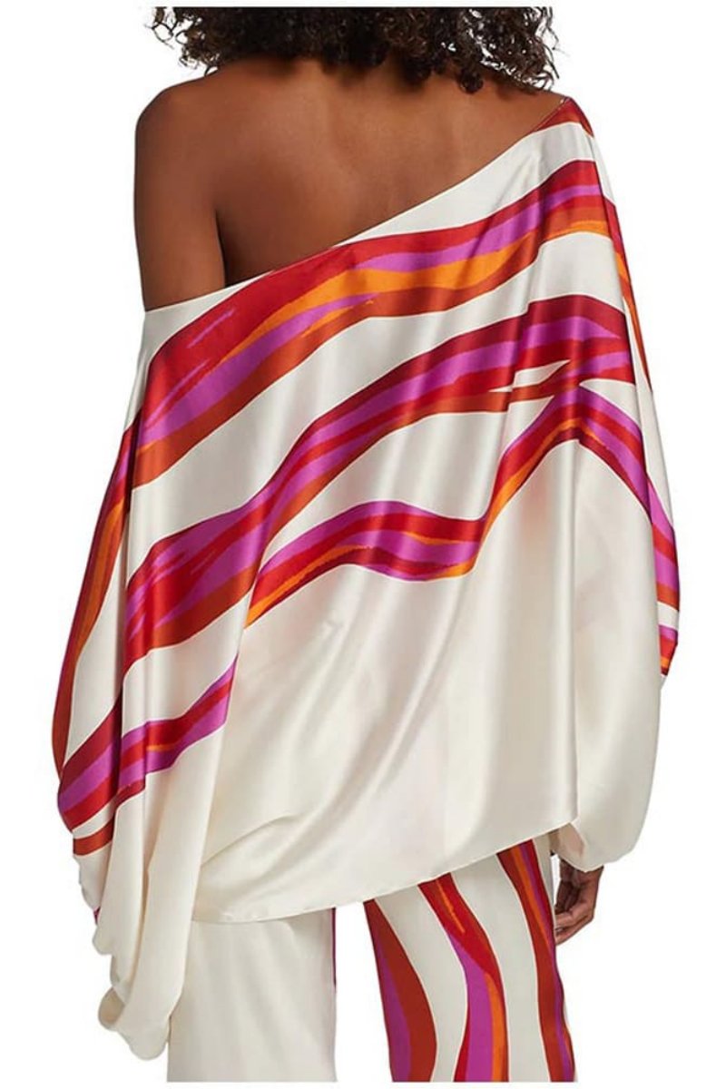 Abstract Waves Two-piece Set - Fuschia