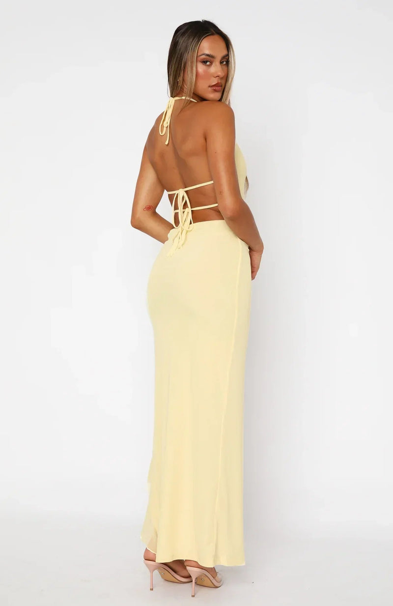 Ella Ruffled Tie Maxi Dress
