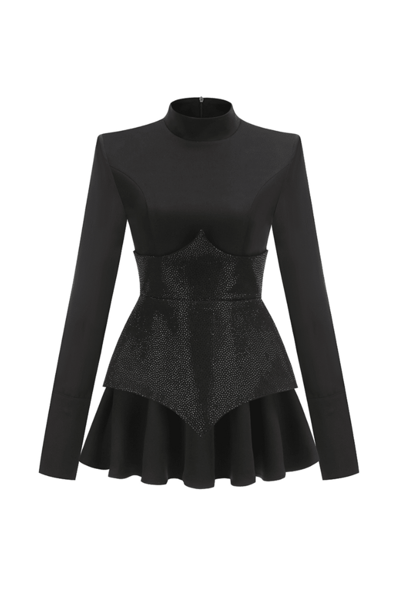 Stella Embellished Long Sleeve Mini Dress