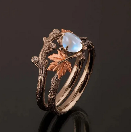 Golden Maple Leaf Ring