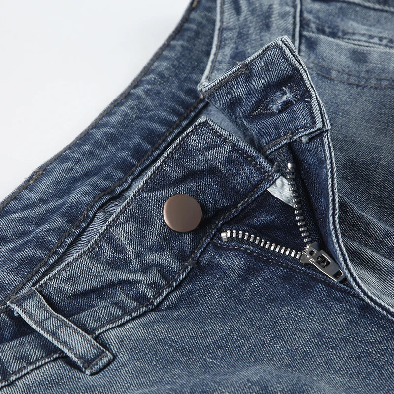 Y2k Low Waisted Washed Flare Jeans Korean Blue Slim Fit Denim Pants Lady Boot Cut Trousers