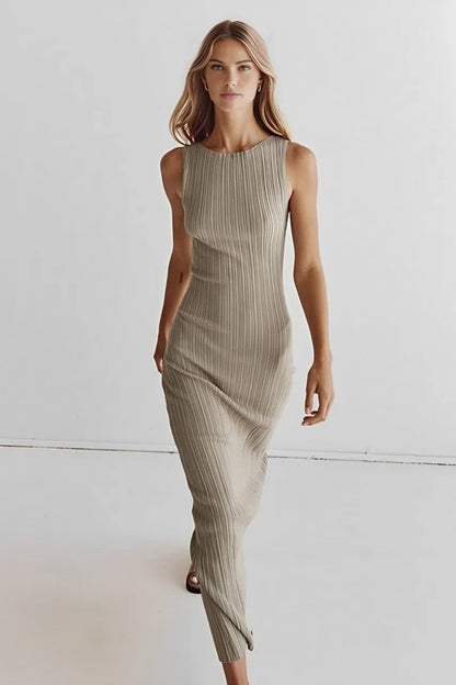 Sekani Ribbed Sleeveless Knit Maxi Dress
