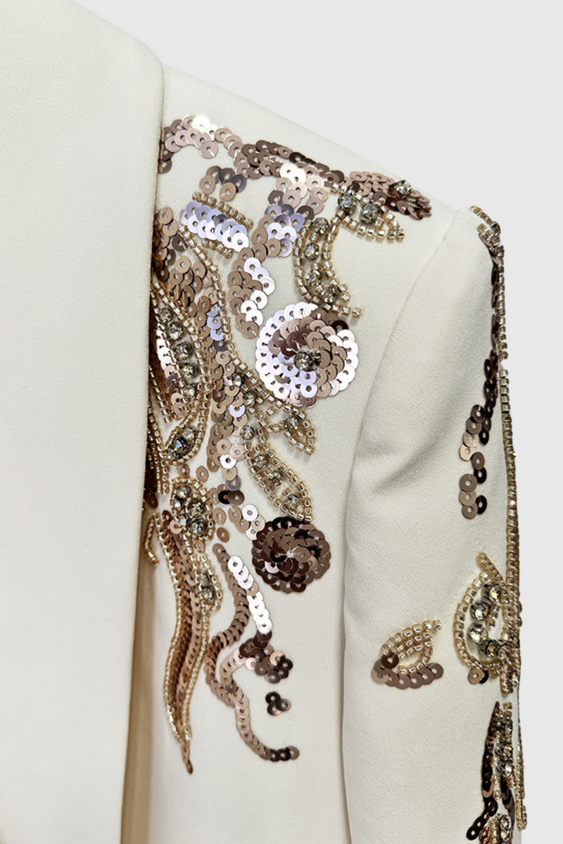 Serepta Rhinestone Ruched Blazer Dress
