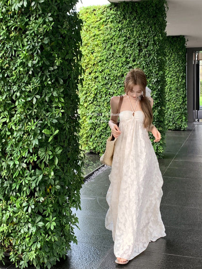 Backless Halter Maxi Dress _ Dreamy Vacation Photoshoot Look