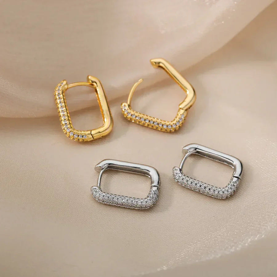Valerie | Square and Circular Earrings