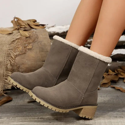 Slip-on Round Toe Plush Warm Comfortable Chunky Snow Boot