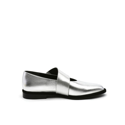Jady Rose | Simple As Comfort Leather Flat - Silver