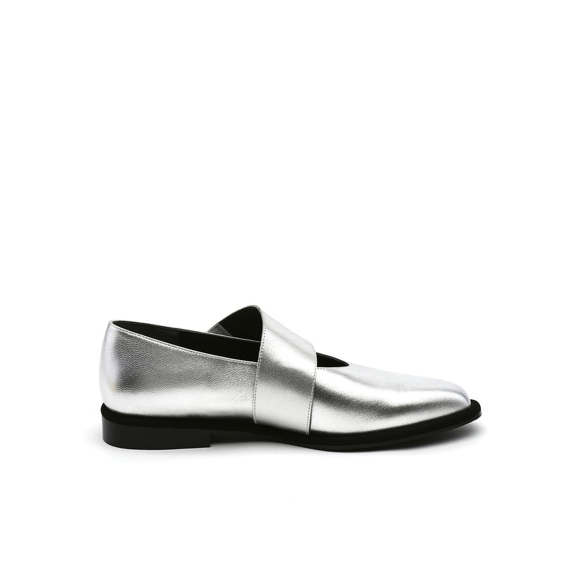 Jady Rose | Simple As Comfort Leather Flat - Silver