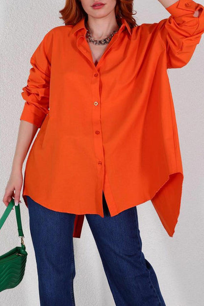 Single-breasted Back Slit Blouse