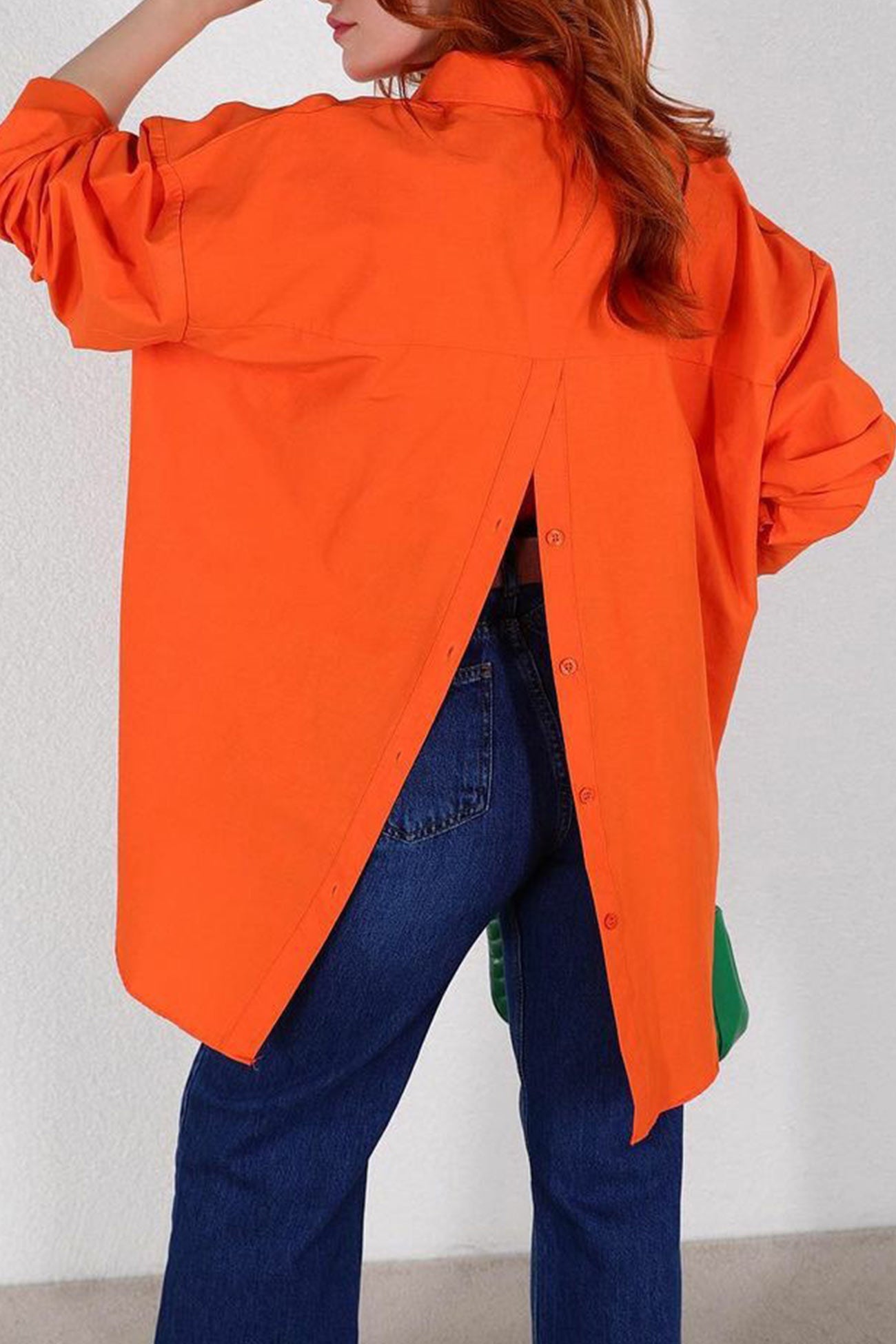 Single-breasted Back Slit Blouse