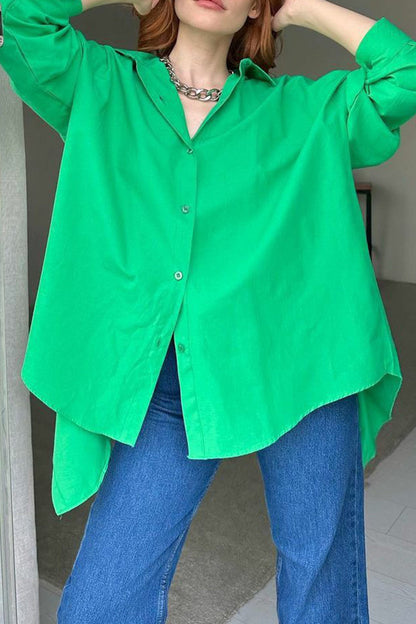Single-breasted Back Slit Blouse