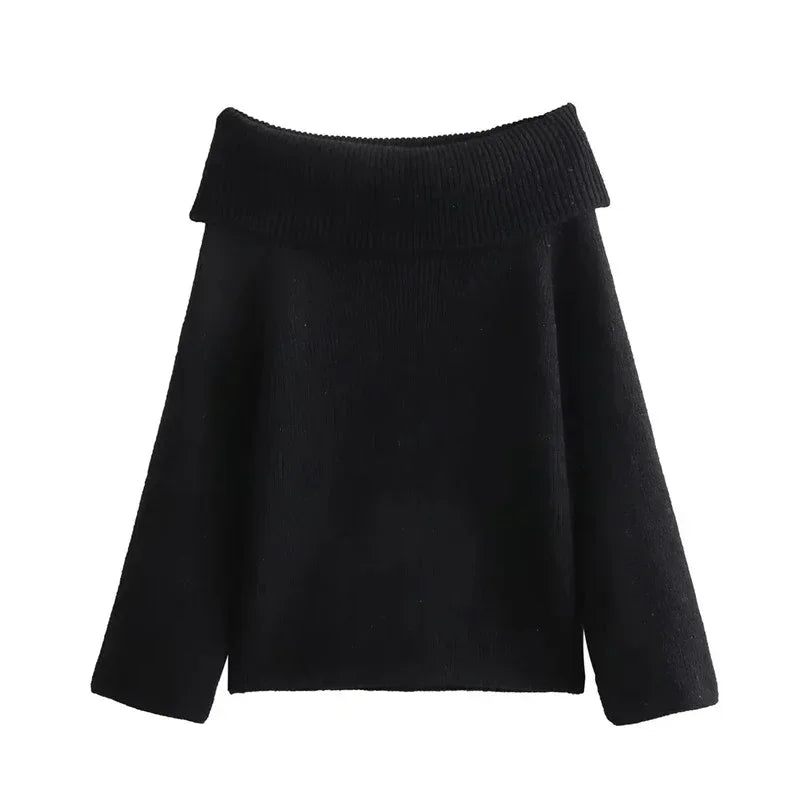 Slash Off Shoulder Long Loose Jumper Sweater