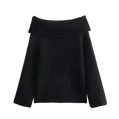 Slash Off Shoulder Long Loose Jumper Sweater