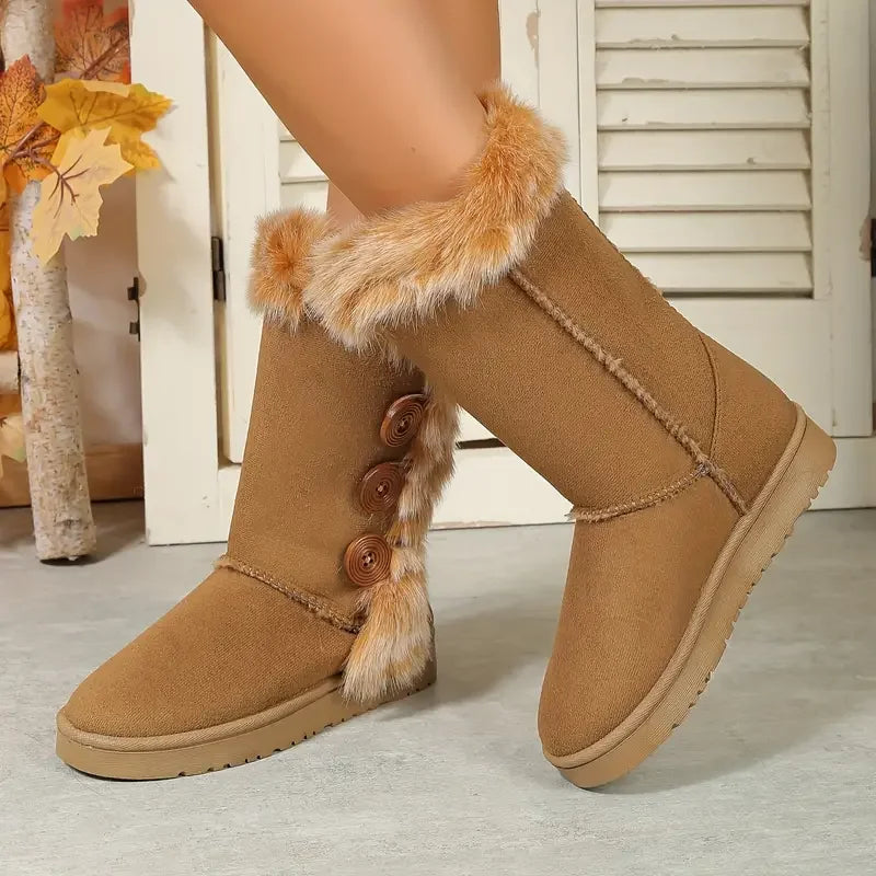 Platform Winter Faux Fur Keep Warm Mid-calf ’s Snow Boot