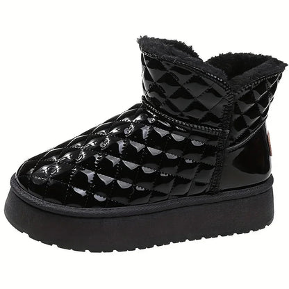 Thicken Slip-on Heighten Waterproof Plush Warm Flat Snow Boot
