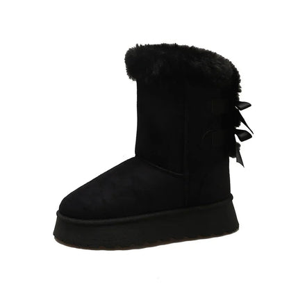 Thick Plush Thick Sole Non-slip Button Retro Snow Boot