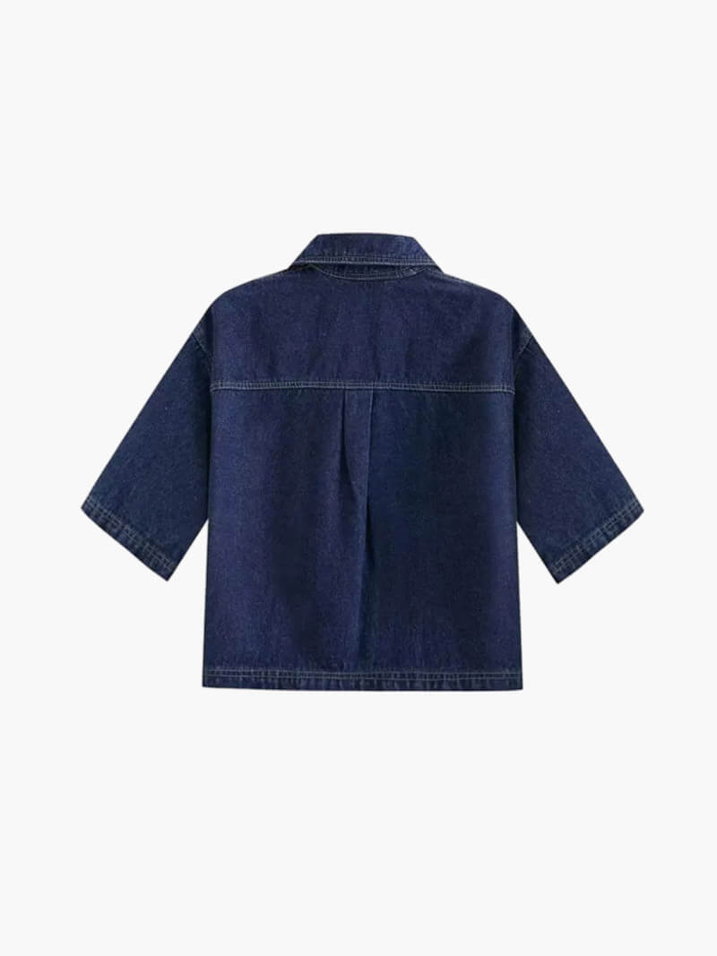 Faelyn - Denim Cropped-top & Skirt Two-piece Set