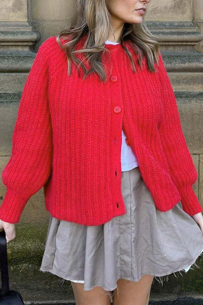 Color Botton Down Cardigan