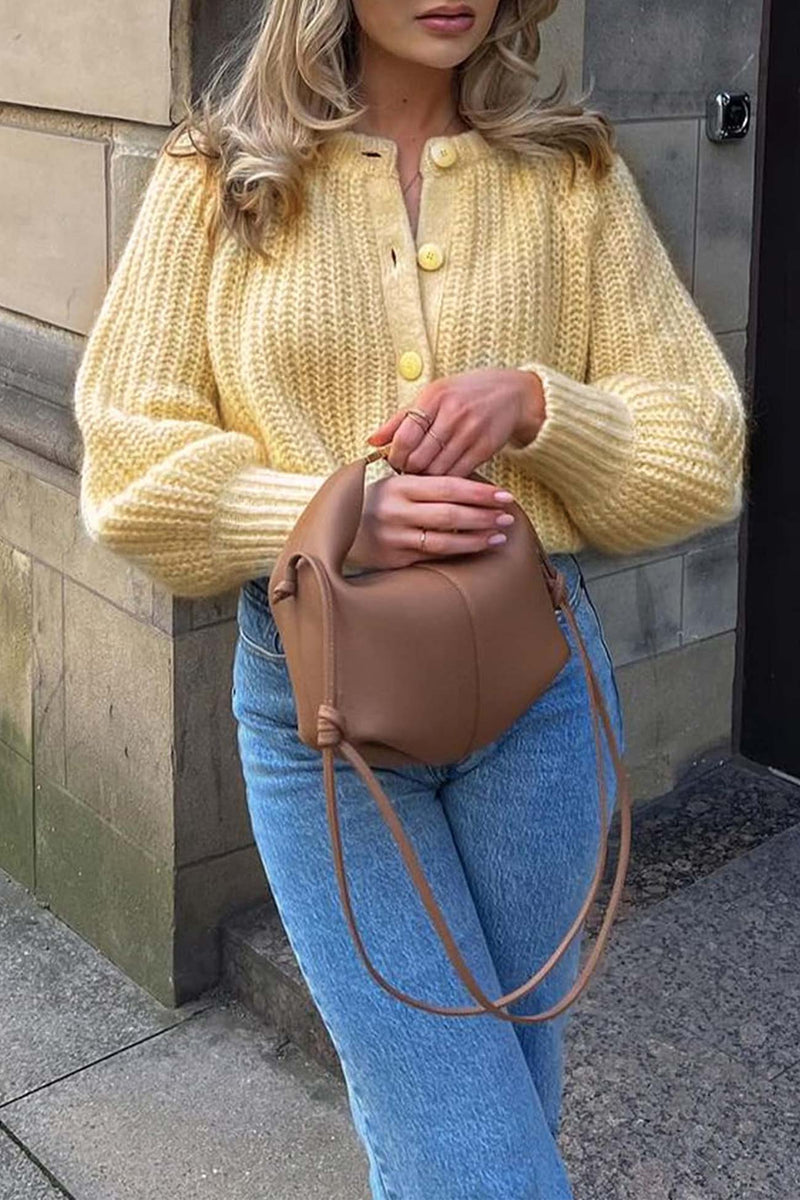 Color Botton Down Cardigan