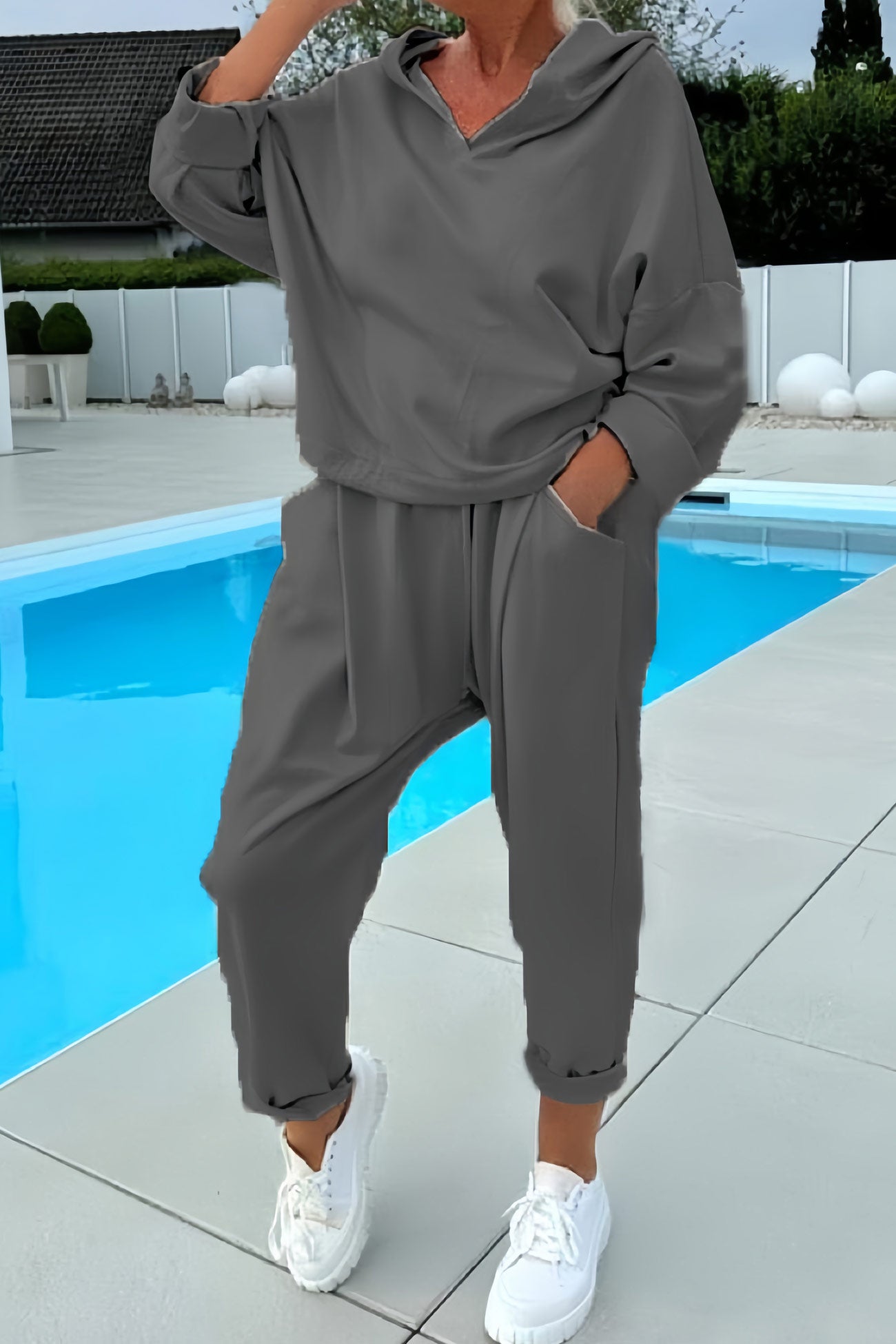 Color Hoodie Haren Pants Set