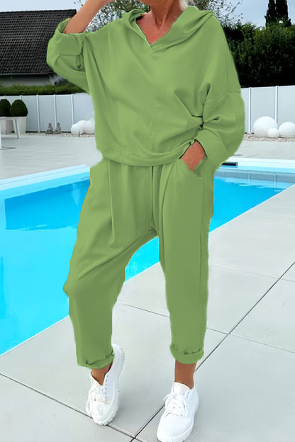 Color Hoodie Haren Pants Set