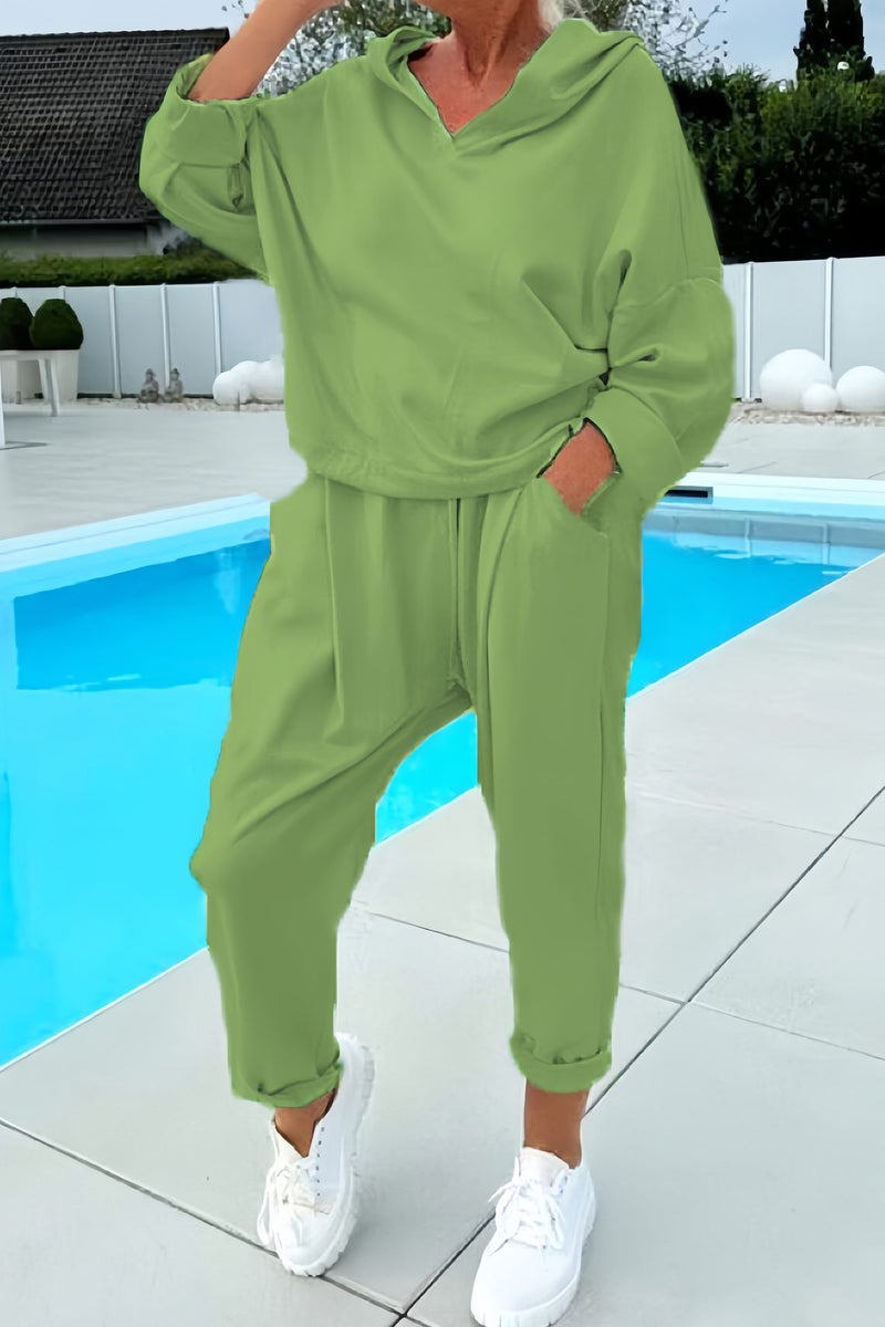 Color Hoodie Haren Pants Set
