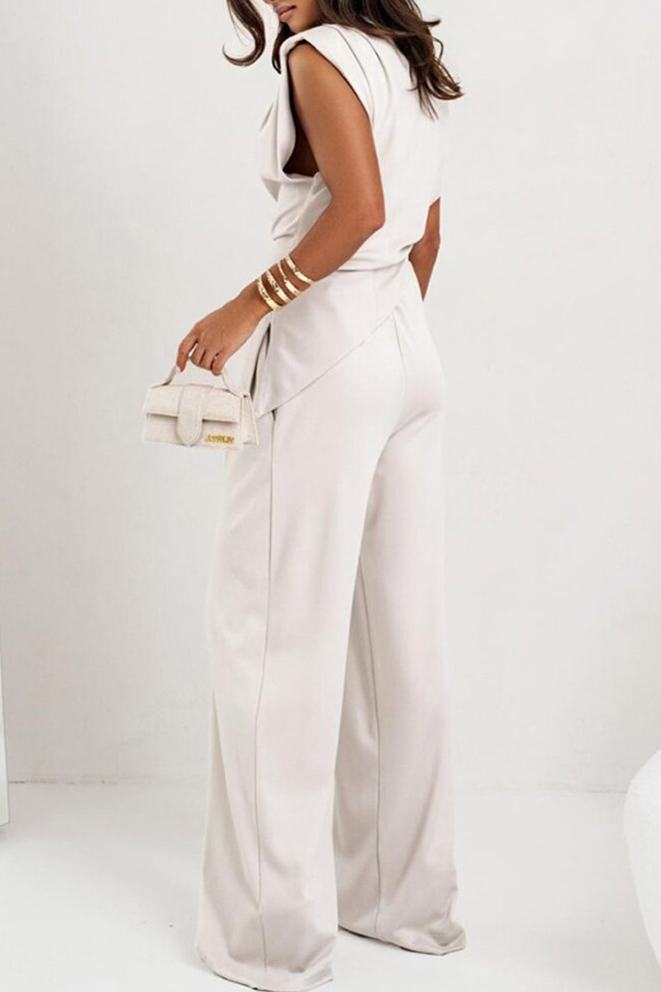 Color Irregular Vest Pants Set
