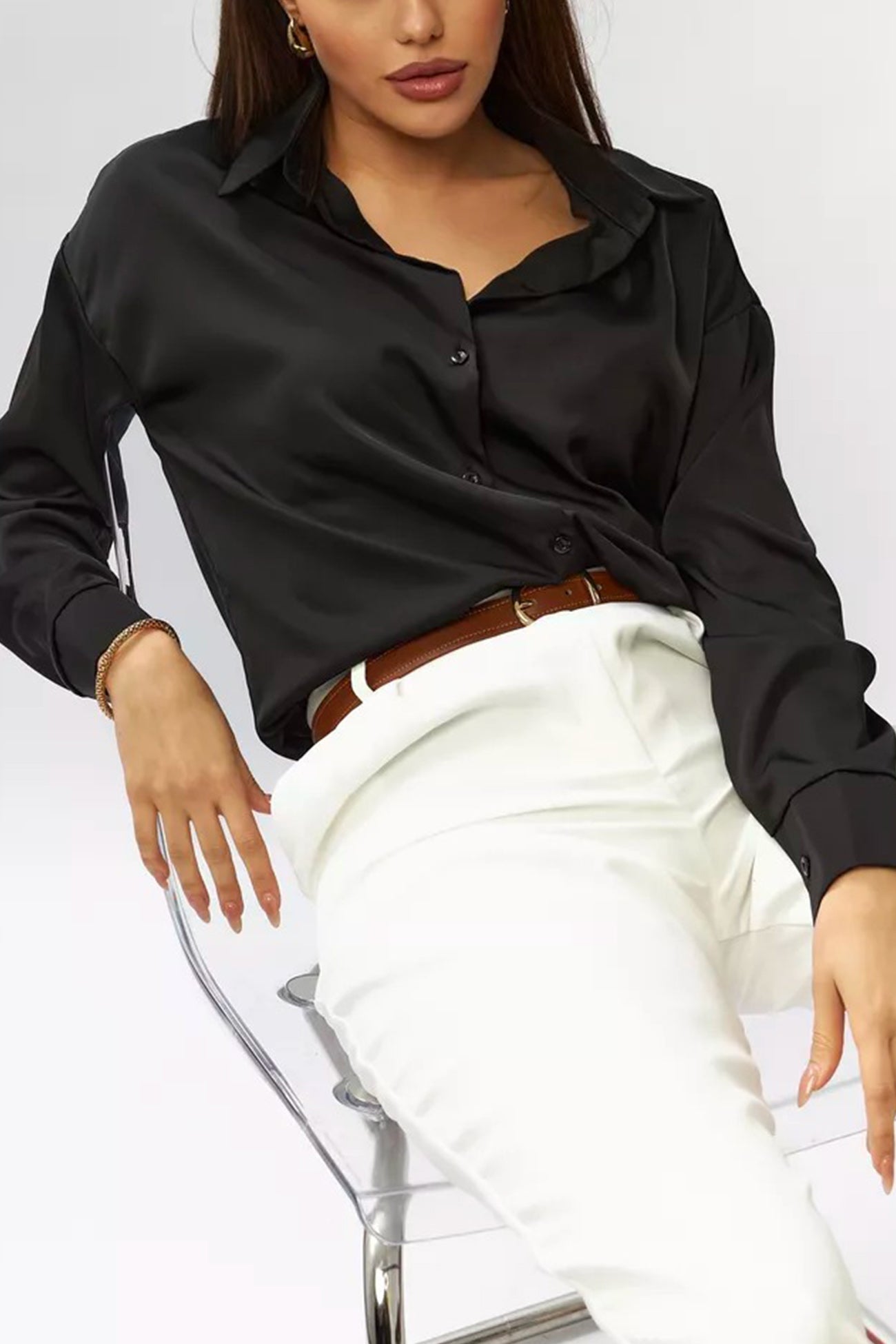 Color Slim Fit Blouse