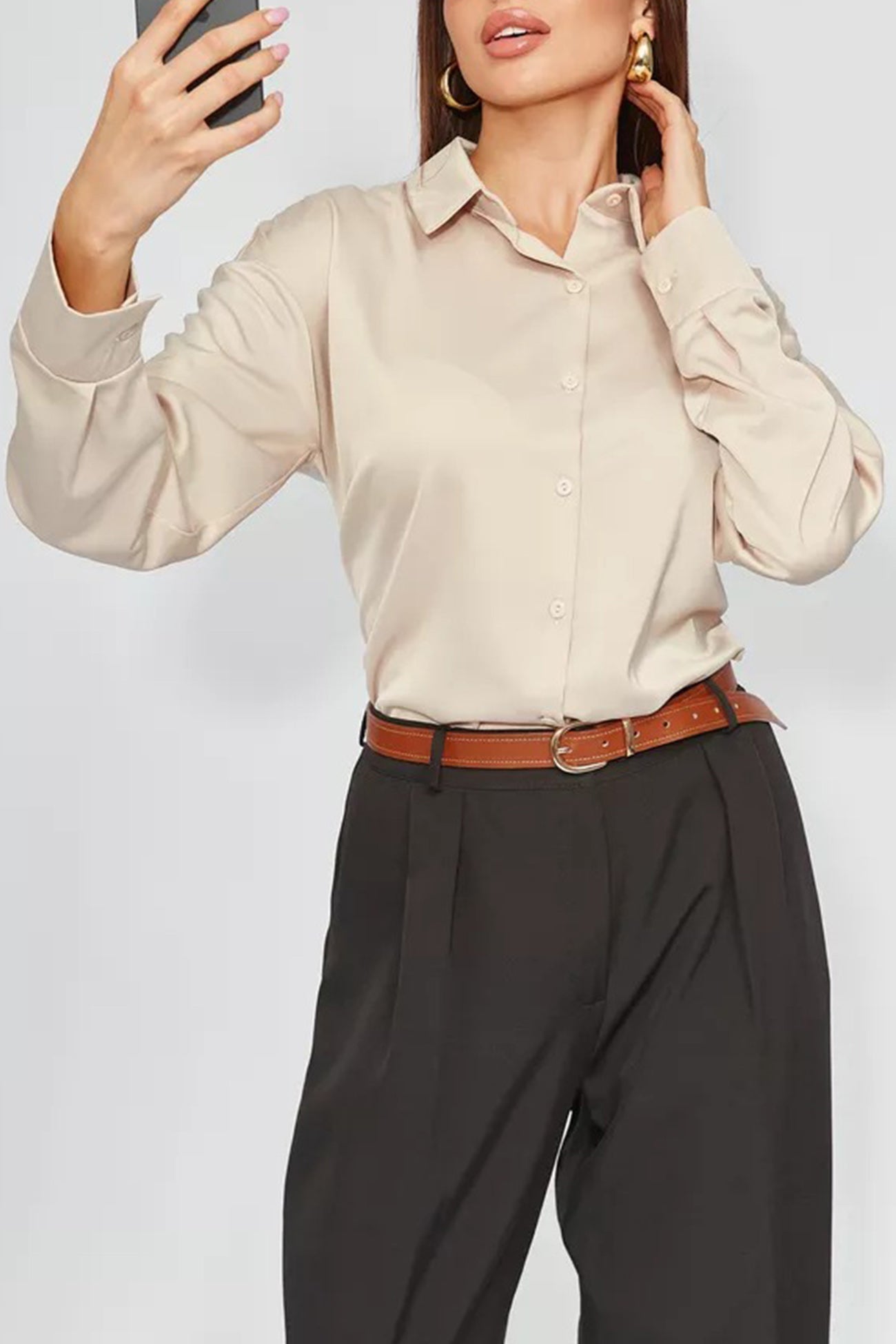 Color Slim Fit Blouse
