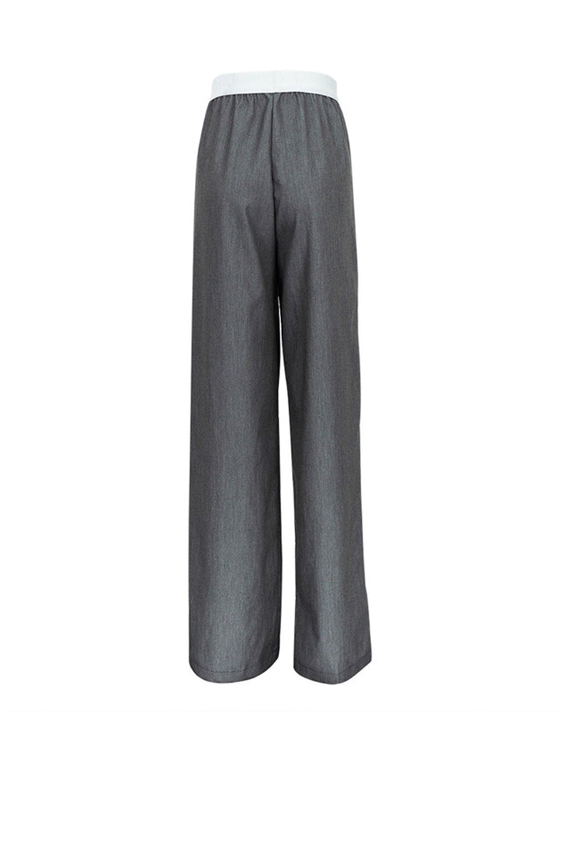 Color Wide Leg Blazer Long Pants