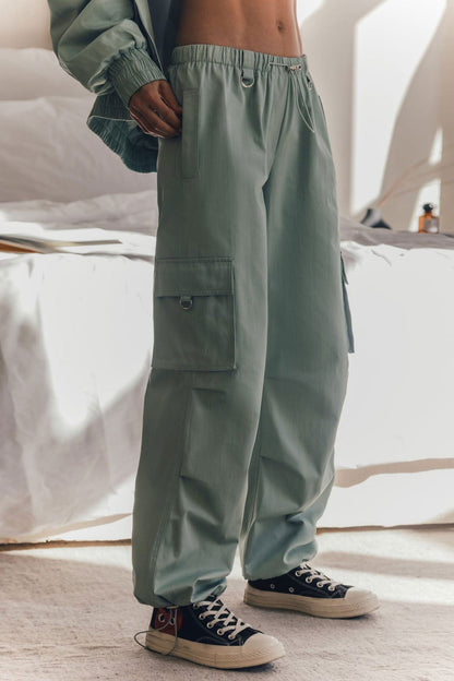 Drawstring Large Pocket Cargo Pants