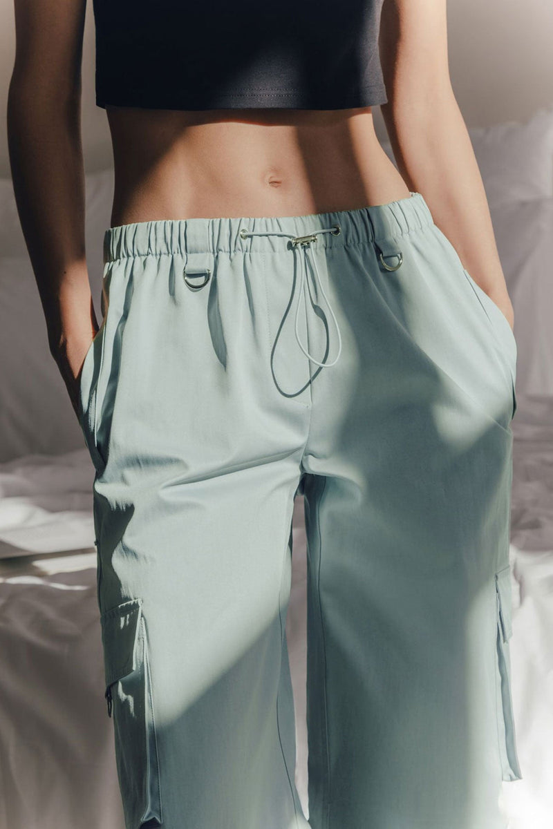 Drawstring Large Pocket Cargo Pants