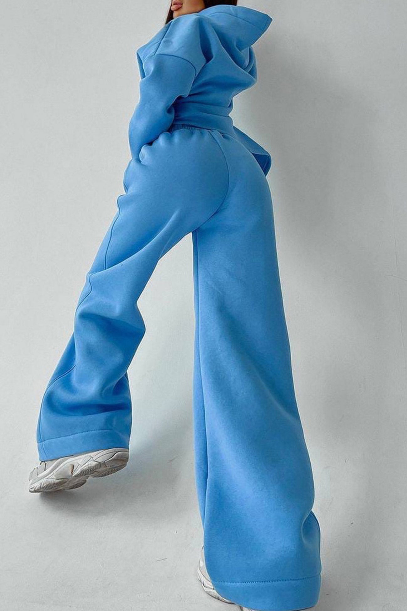Hoodie Wide Leg Long Pants Suits
