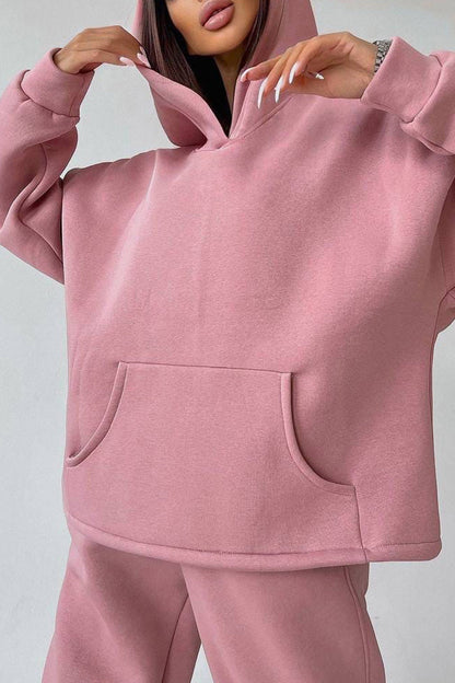 Hoodie Wide Leg Long Pants Suits