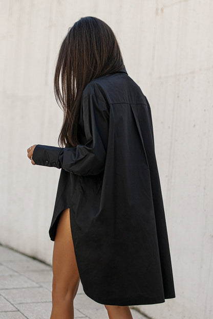 Irregular Slit Hem Blouse