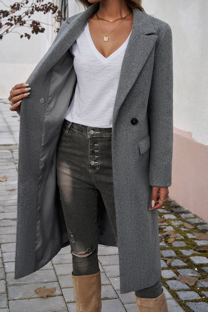 Lapel Mid-length Blazer Coat