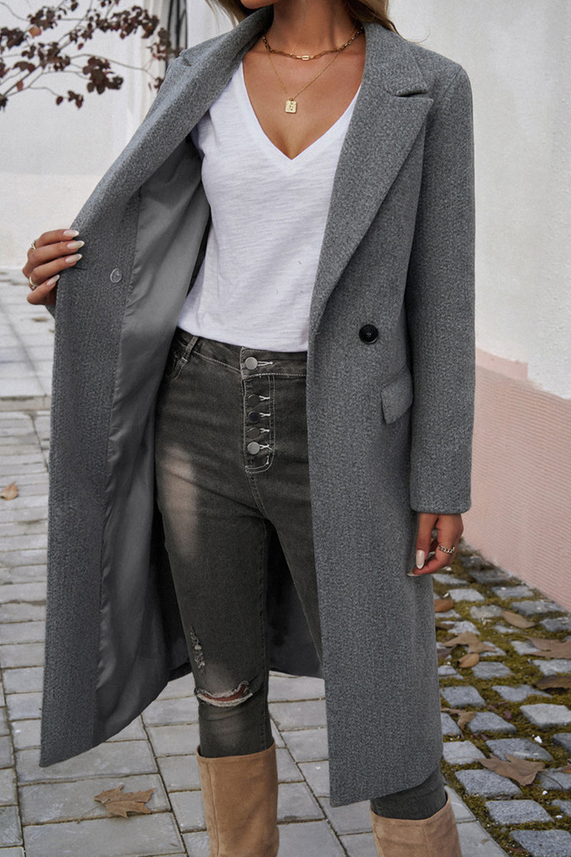 Lapel Mid-length Blazer Coat